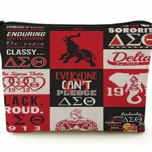 Delta Sigma Theta Zip Cosmetic bag New